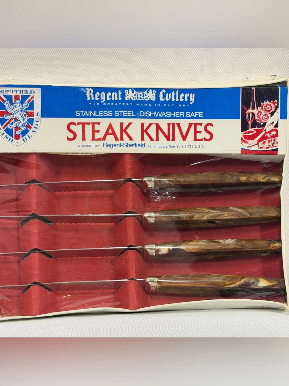 Vintage Cutlery Regent SHEFFIELD Steak Knife Sets ENGLAND STAINLESS 8 Pcs Total